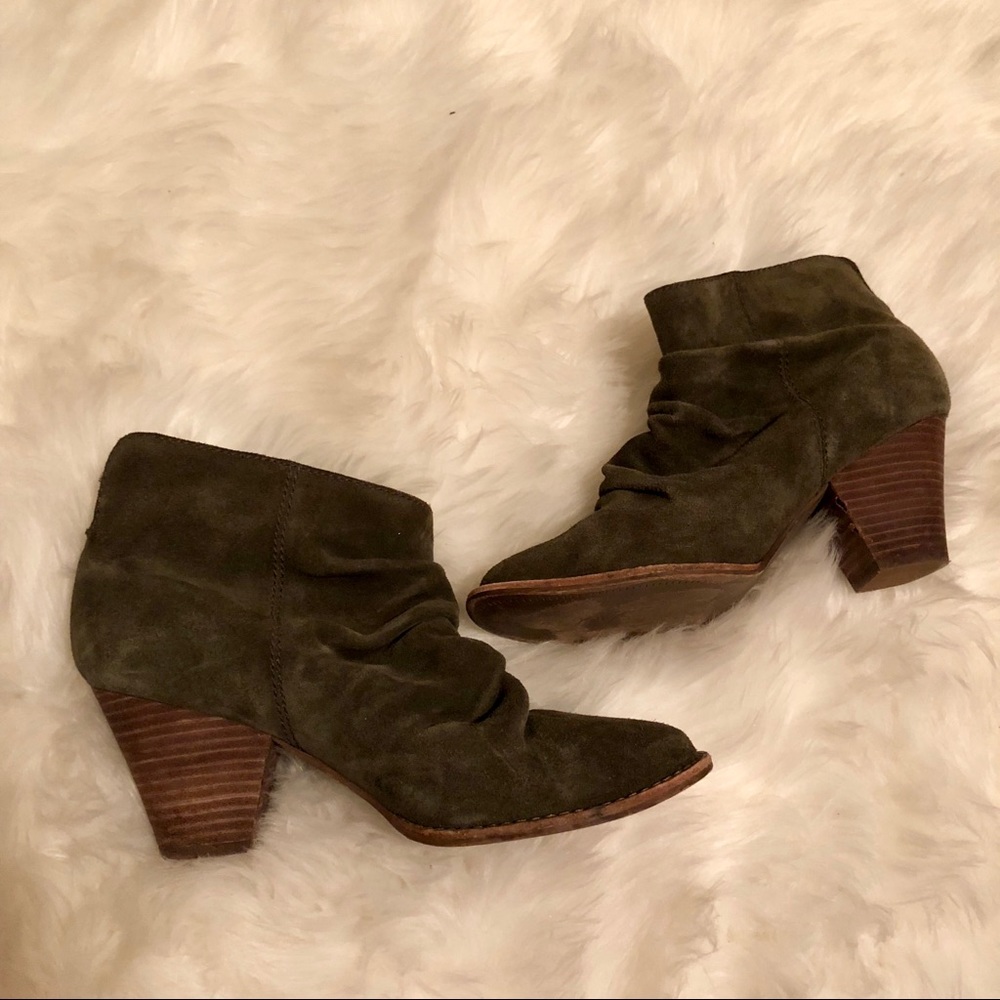 Olive green splendid suede booties